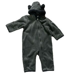 Columbia Baby Charcoal Grey Fleece Bunting Suit Size 3-6 Months